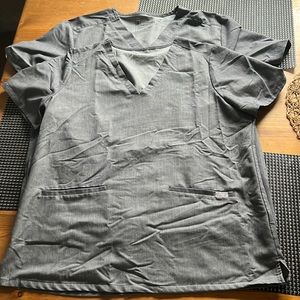 Two XL Fig Scrub Tops